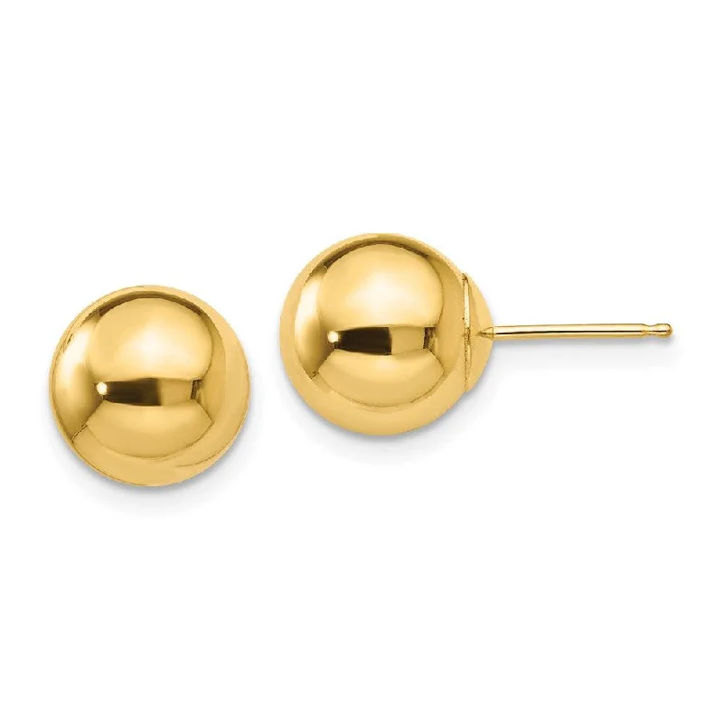 Circle stud earrings-14k Polished 9.0mm Ball Post Earrings