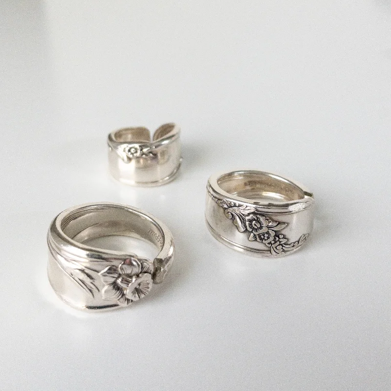 Dual alloy rings-Ring - Spoon Handle Rings