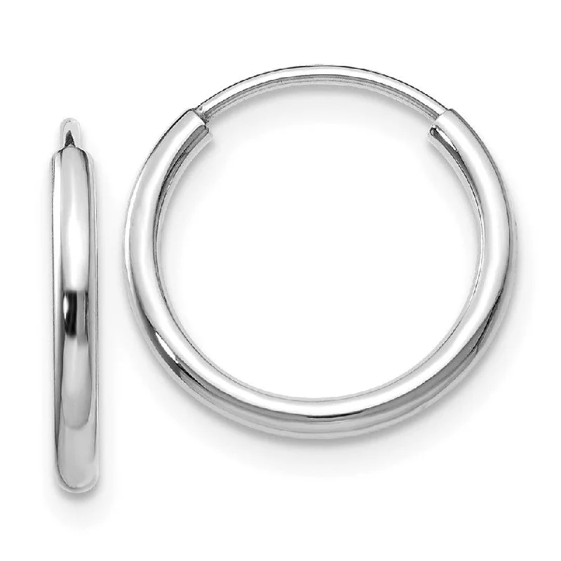 Pentagon dangle earrings-14k White Gold 1.5mm Polished Endless Hoop Earrings