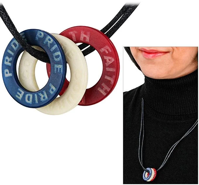 Solid chain necklaces-Patriot's Pride Tagua Hoop Necklace