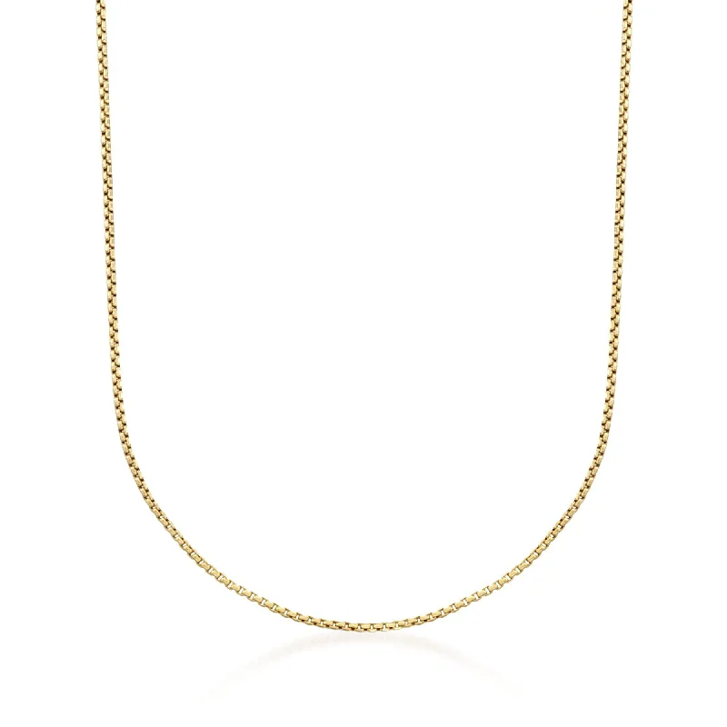 Glowing druzy necklaces-Ross-Simons 1.7mm 14kt Yellow Gold Rounded Box Chain Necklace