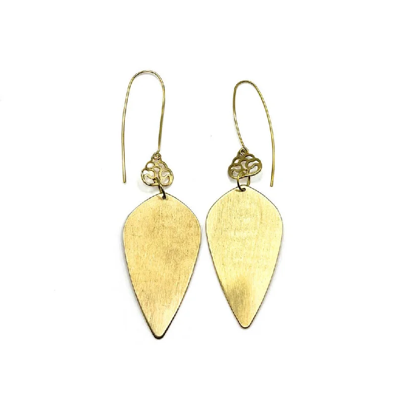 Flowing design earrings-Brass Droplet Earrings