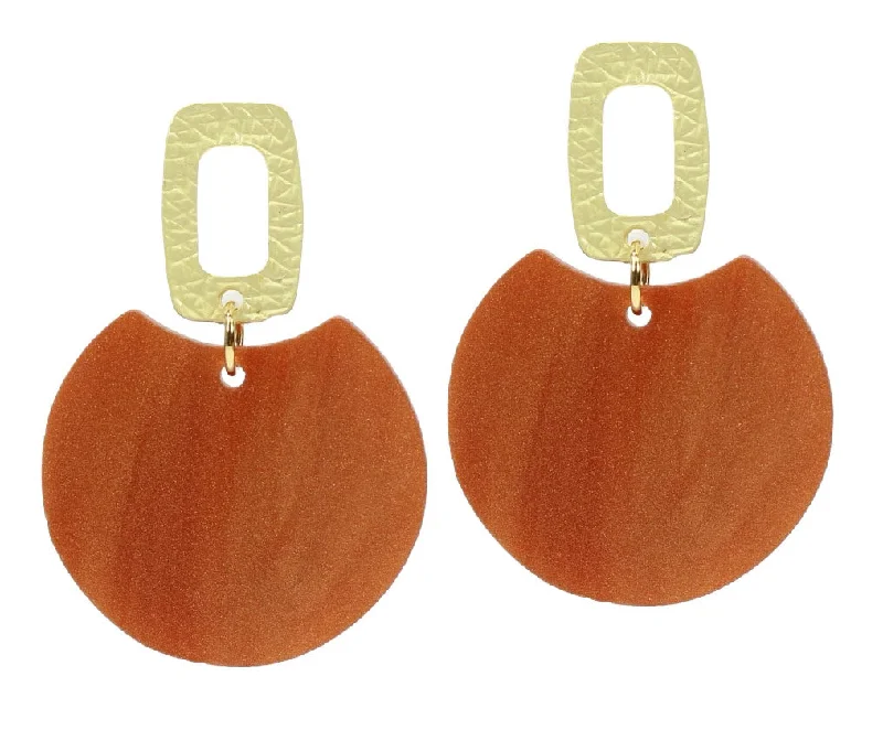 Circle drop earrings-The Leighton Earring - Pumpkin Swirl