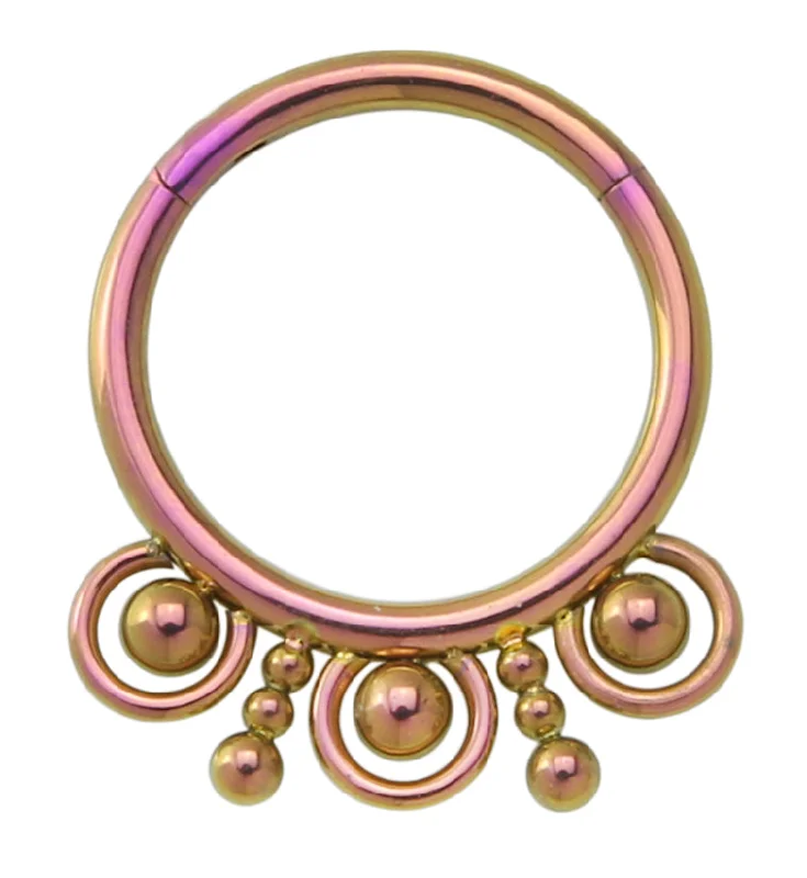 Petite star rings-Rose Gold PVD Myriad Hinged Segment Ring