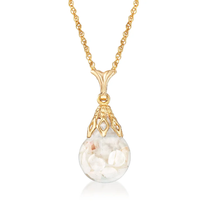 Orbit charm necklaces-Ross-Simons Floating Opal Pendant Necklace in 14kt Yellow Gold