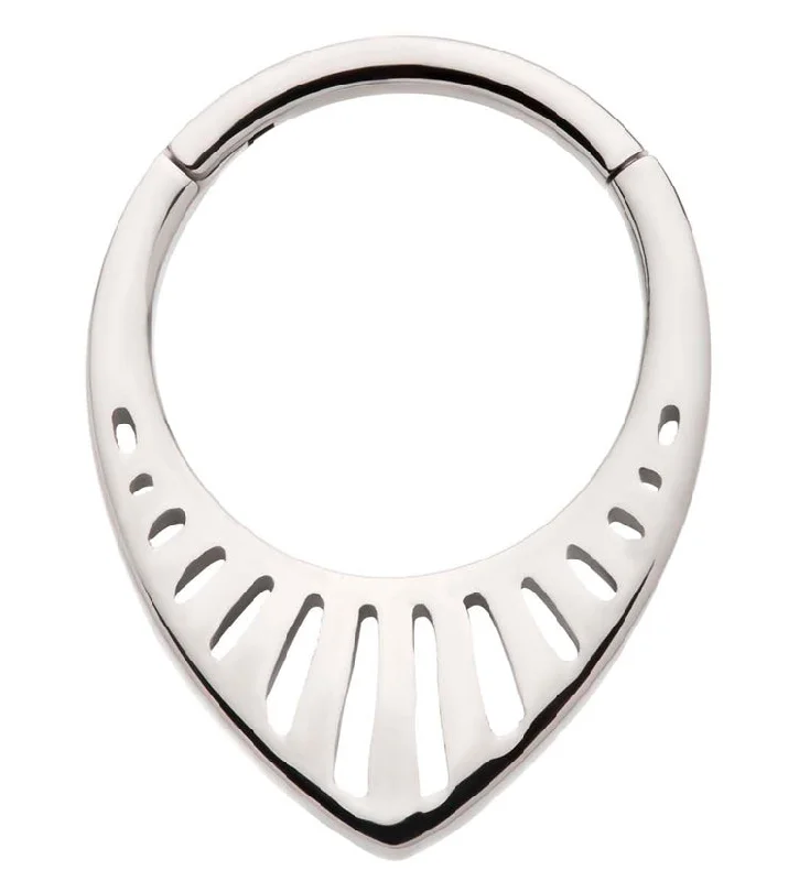 Tide style rings-Point Cut Out Titanium Hinged Segment Ring