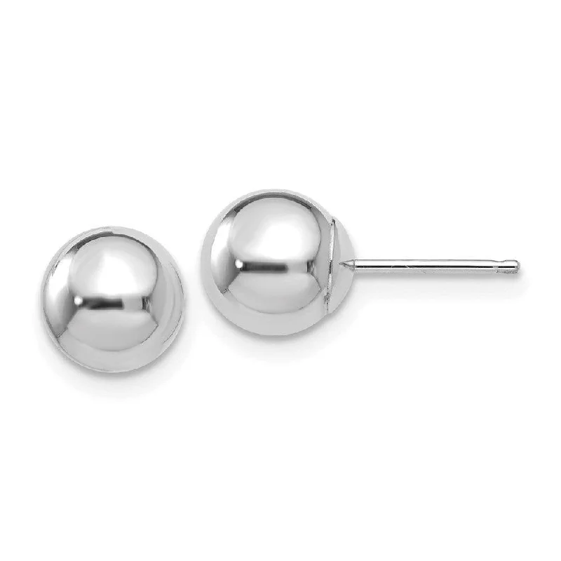 Sleek threader earrings-14k White Gold Polished 7mm Ball Post Earrings