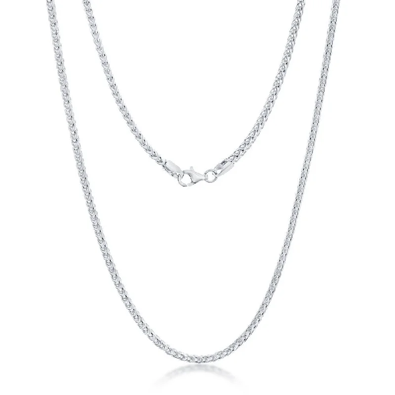 Corded link necklaces-Diamond cut Franco Chain 2.5mm Sterling Silver 36" Necklace