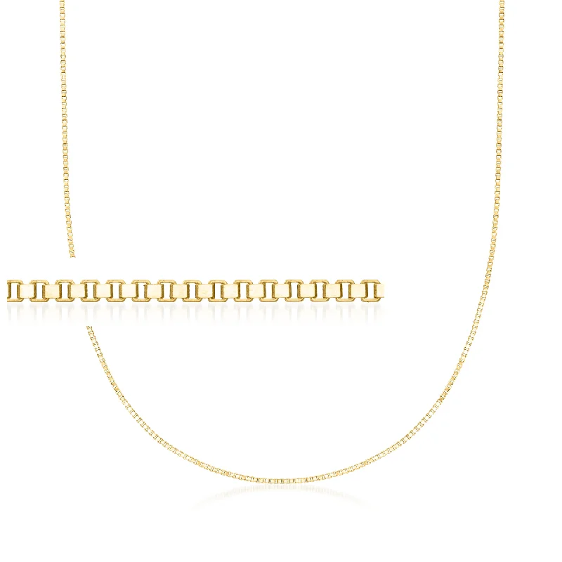 Bead-wrapped necklaces-Canaria 1.3mm 10kt Yellow Gold Box-Chain Necklace