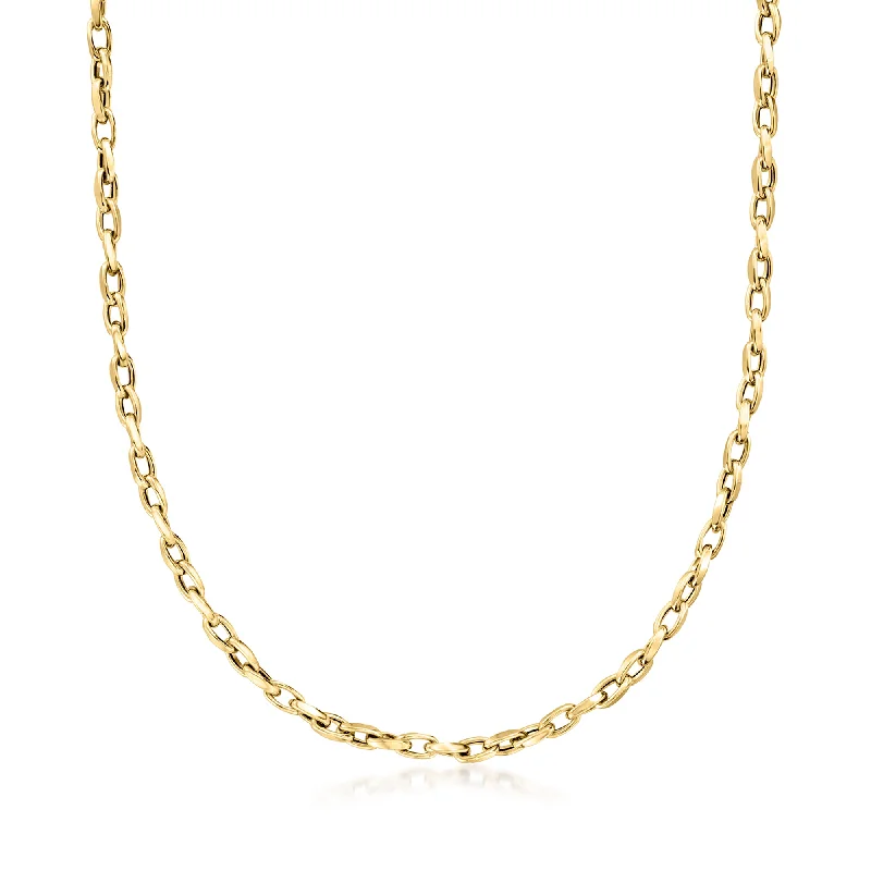 Wrap-around necklaces-Ross-Simons Italian 18kt Yellow Gold Twisted Cable-Link Necklace