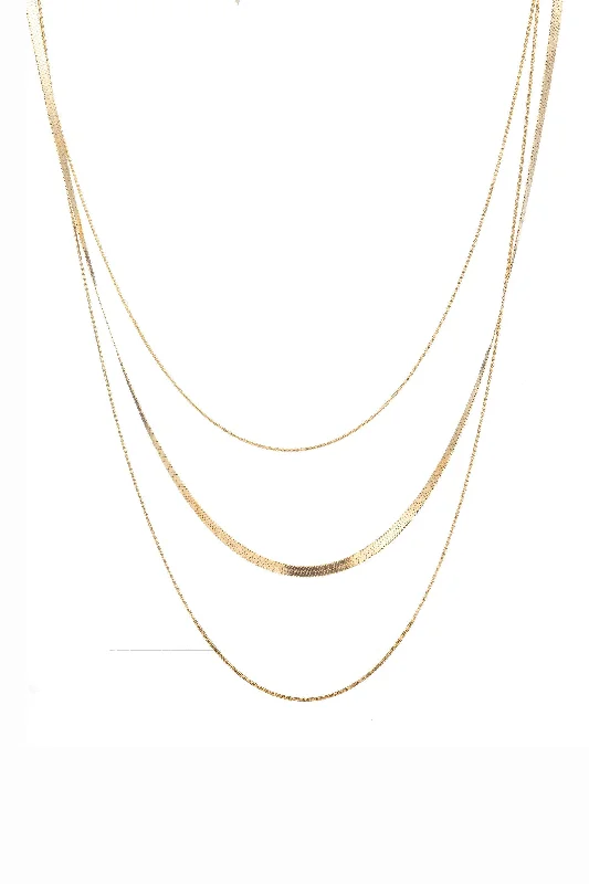 Timeless style necklaces-Lisa Triple Chain Necklace