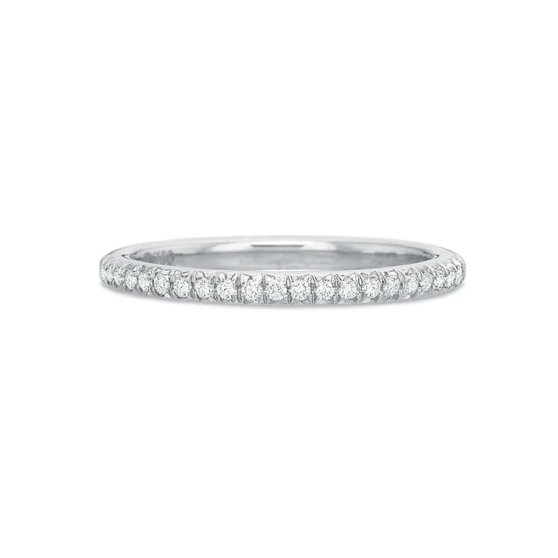 Petite star rings-18K White Gold 0.30ct Modern Classic French Cut Eternity Wedding Ring