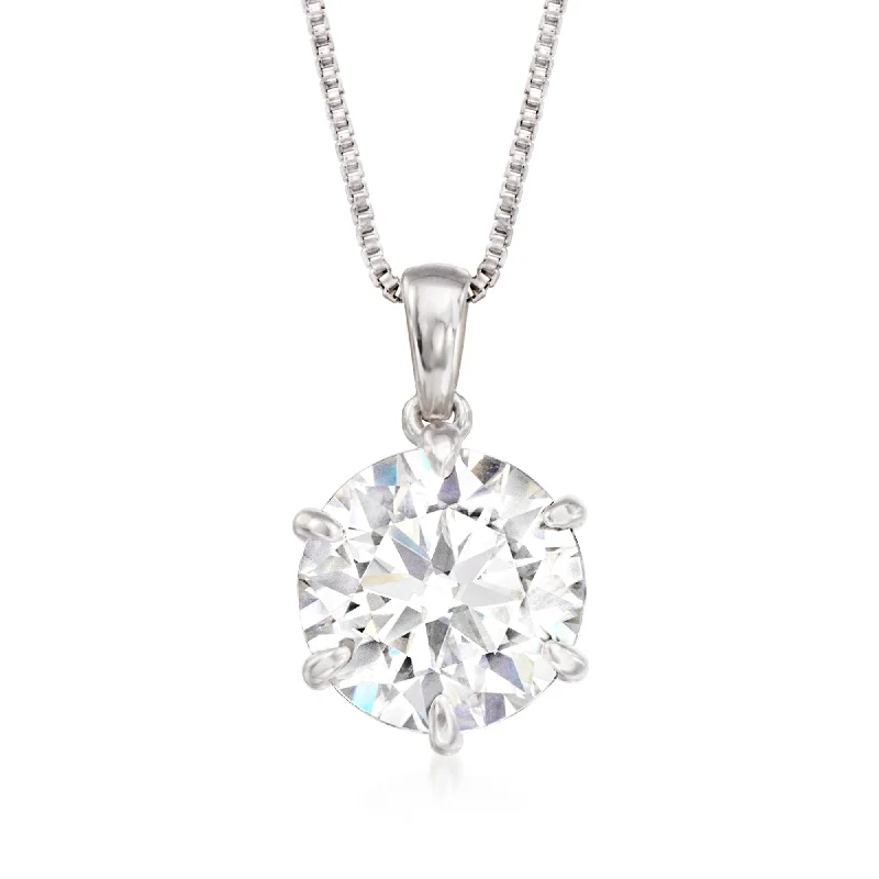 Timeless style necklaces-Ross-Simons Moissanite Solitaire Necklace in Sterling Silver