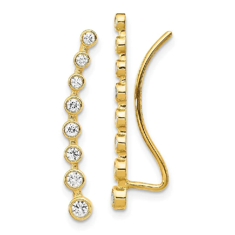 Six-tier earrings-14K CZ Ear Climber Earrings