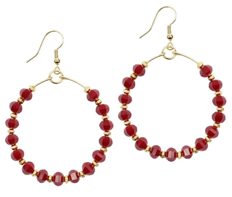 Bold hoop earrings-The Chloe Earring - Garnet