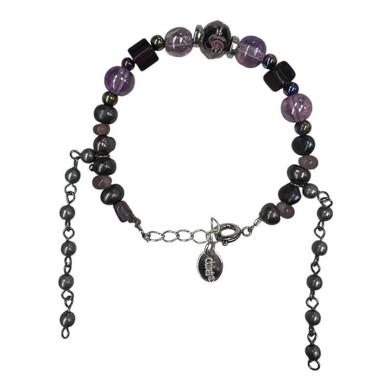 Pentagon gem bracelets-Bracelet Beaded By Cmf In Purple