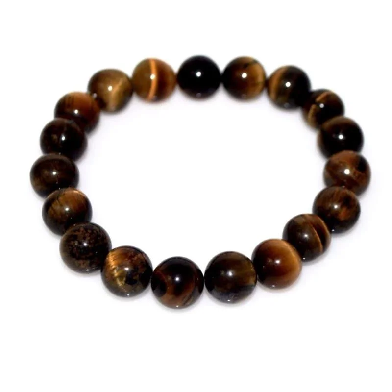 Zircon stone bangles-Golden Brown Tiger Eye Men's Bracelets