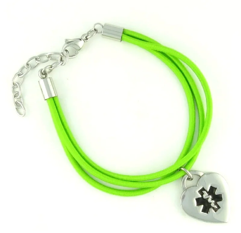 Kyanite bead bracelets-Jamie "Lime" Medical Charm Bracelets