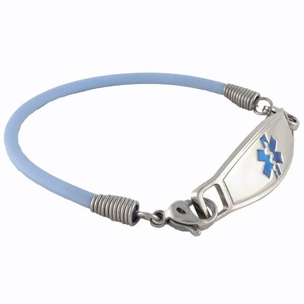 Gem heap bracelets-Light Sky Blue Rubber Medic Bracelets