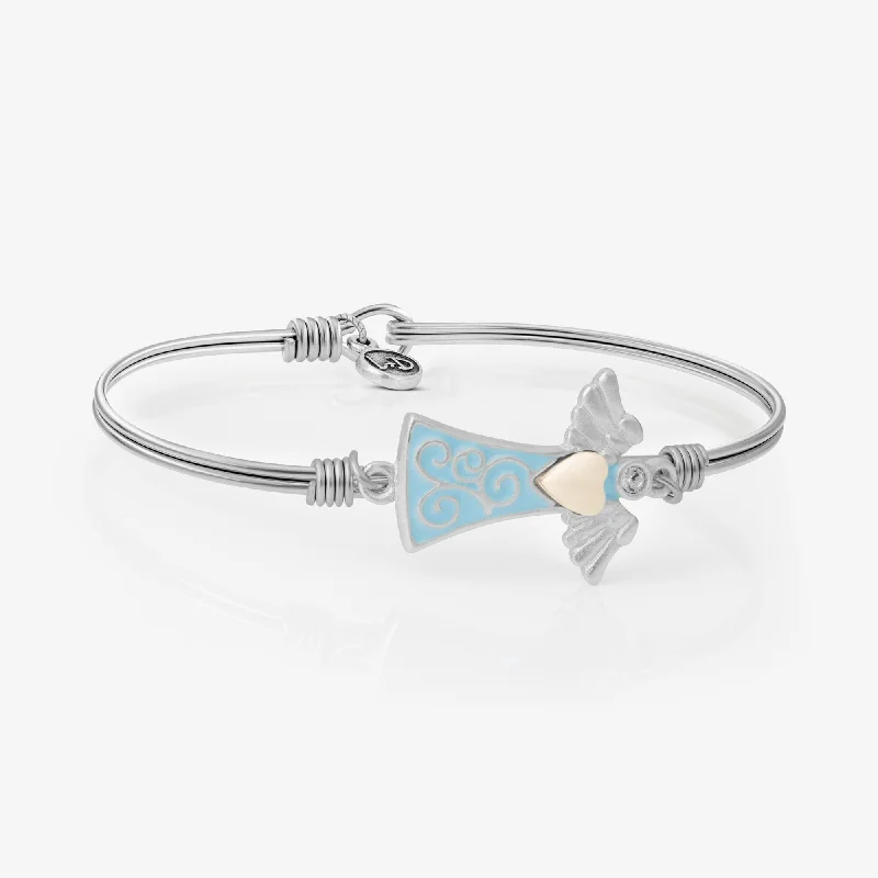 Bead-wrapped bangles-Guardian Angel Bangle Bracelet