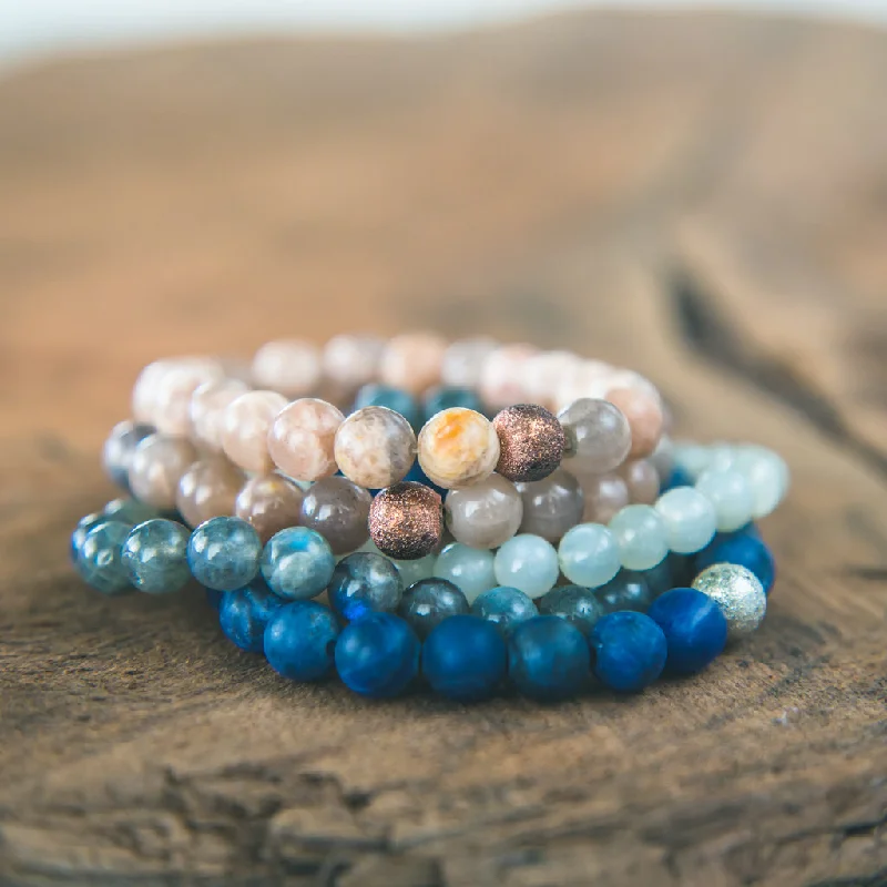 Opulent stone bracelets-5 Stack: Centered, Calm, New Beginnings 5 Bracelet Stack