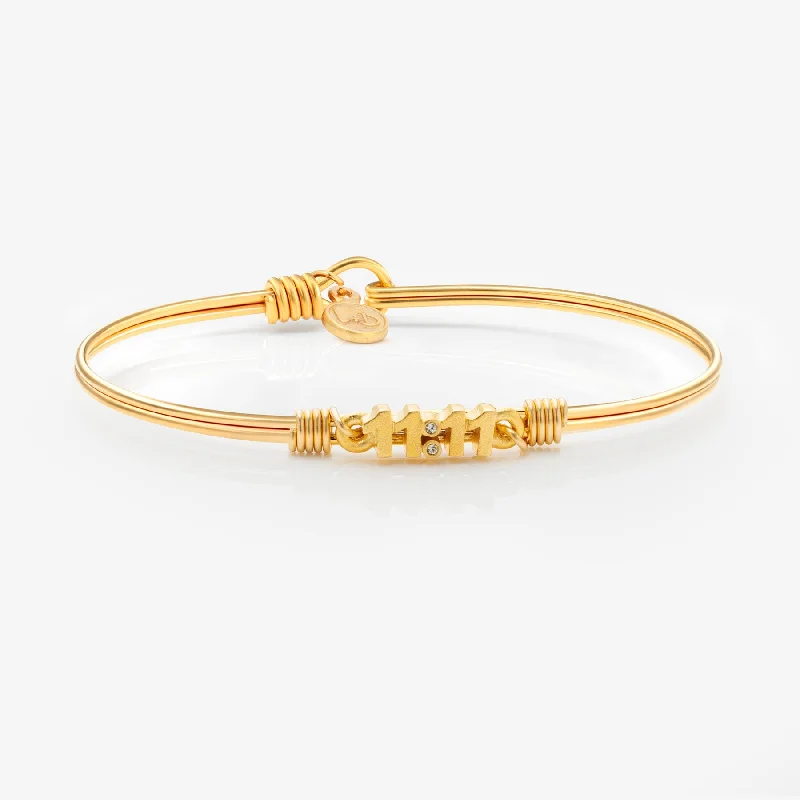 Raised cuff bracelets-11:11 Wish Bangle Bracelet