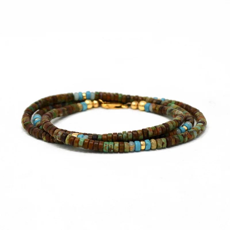 Mystic eye bangles-The Moana Wrap Bracelet • Green Opal