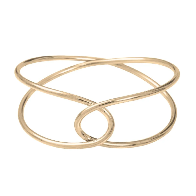 Silk thread bangles-Gold-Plated Silver Crossing Raindrops Bracelet