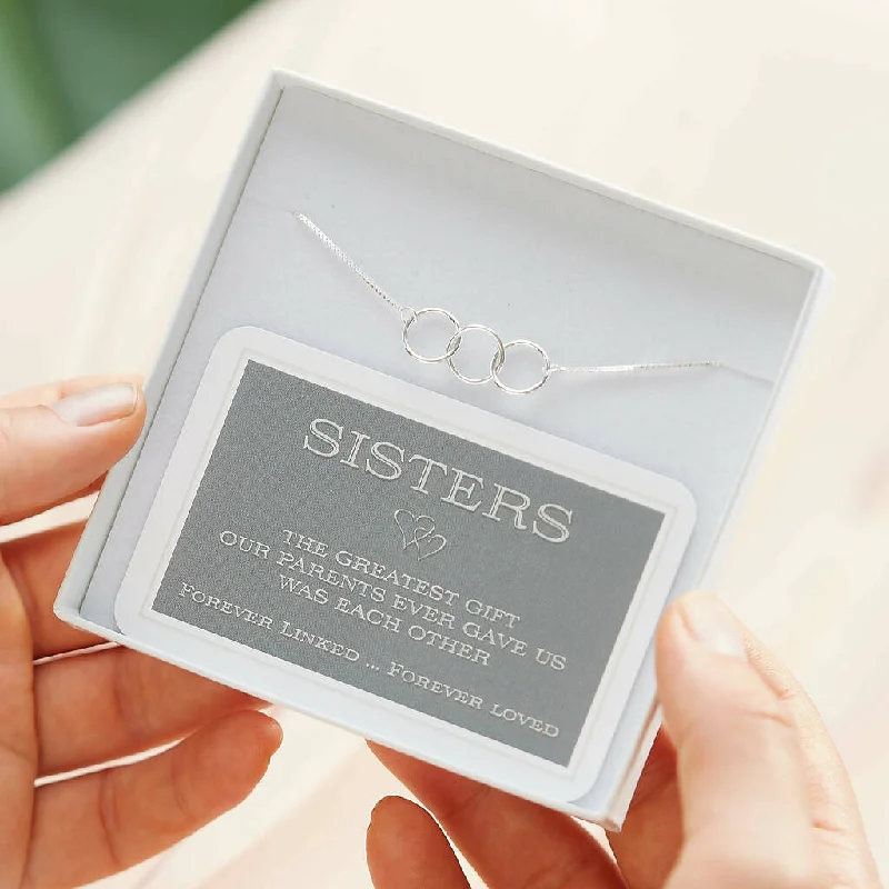 Solo dot bangles-Sisters Forever Linked Sterling Silver Bracelet