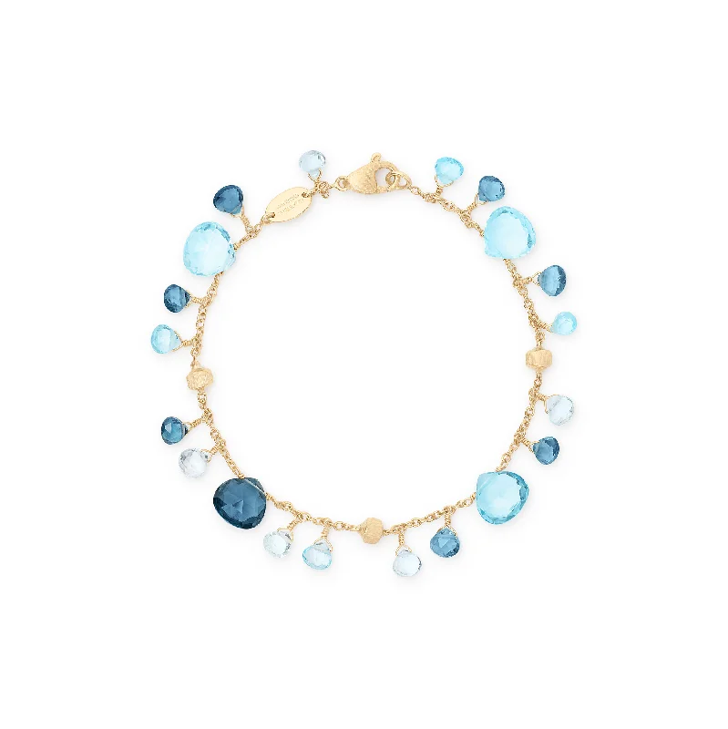 Coil charm bangles-Marco Bicego Paradise Single Strand Blue Topaz and London Blue Topaz Bracelet