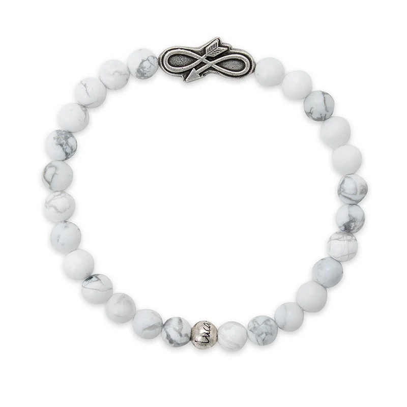 Petite pearl bangles-Embrace the Journey Stretch Bracelet with White Howlite Beads