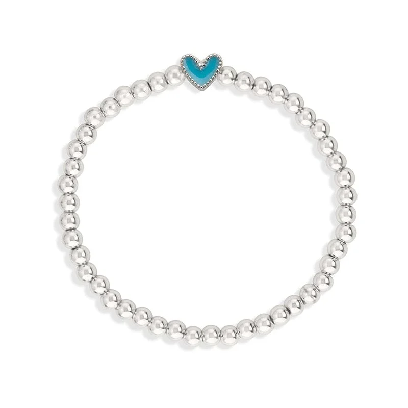 Faceted crystal bangles-Heart Stretch Bracelet in Blue