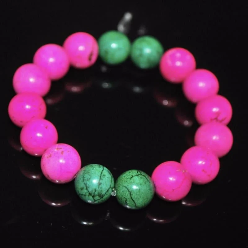 Petite pearl bangles-Pink and Green Turquiose Bracelets