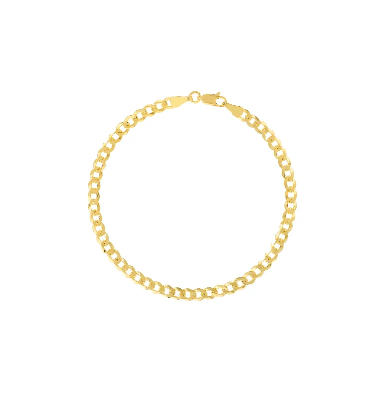 Glowing druzy bangles-Sabel Collection Yellow Gold Flat Open Chain Bracelet