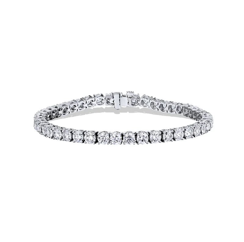 Alloy blend bracelets-Sabel Collection White Gold Round Diamond Tennis Bracelet