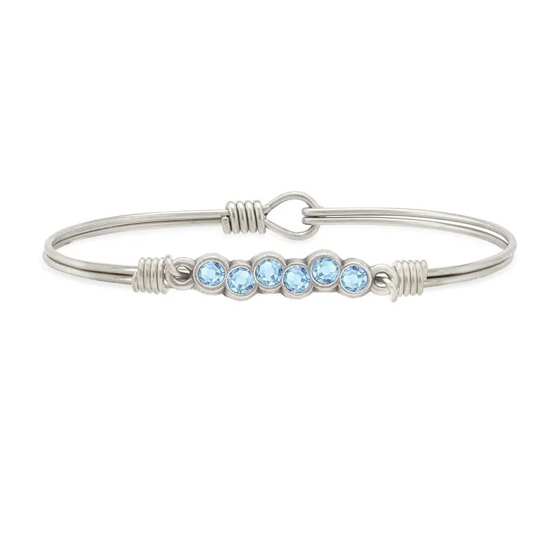 Tide pattern bracelets-March Starlight Birthstone Bangle Bracelet