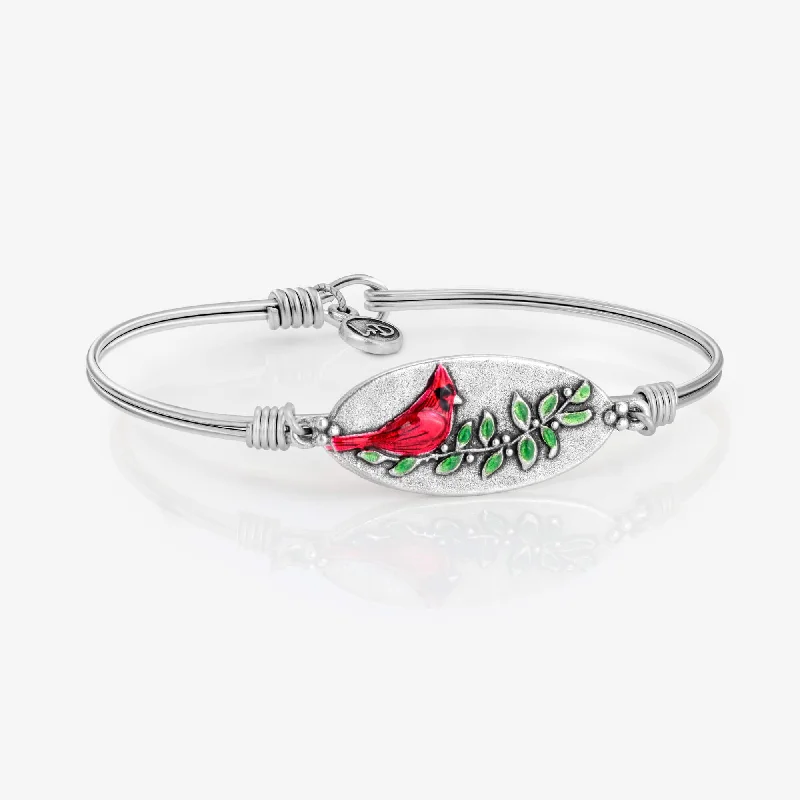 Corded edge bangles-Forever Cardinal Bangle Bracelet