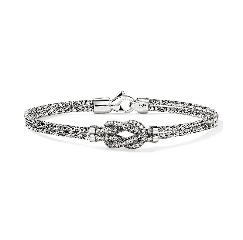 Baked clay bracelets-John Hardy Love Knot Sterling Silver Diamond Bracelet