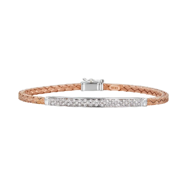 Matte enamel bracelets-Sabel Collection Braided Bracelet with Diamonds