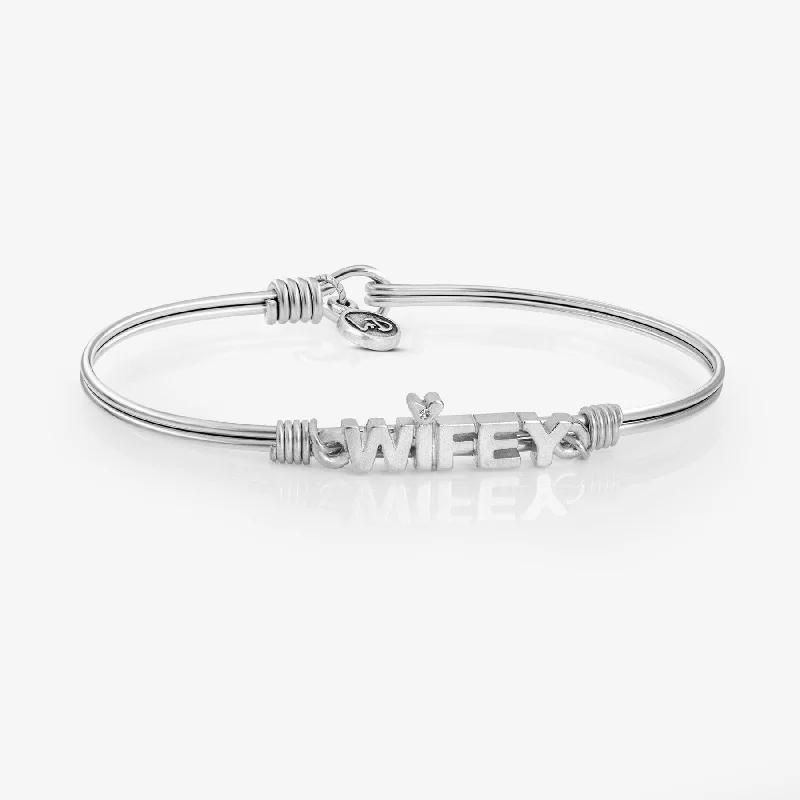 Alloy blend bracelets-Wifey Bangle Bracelet