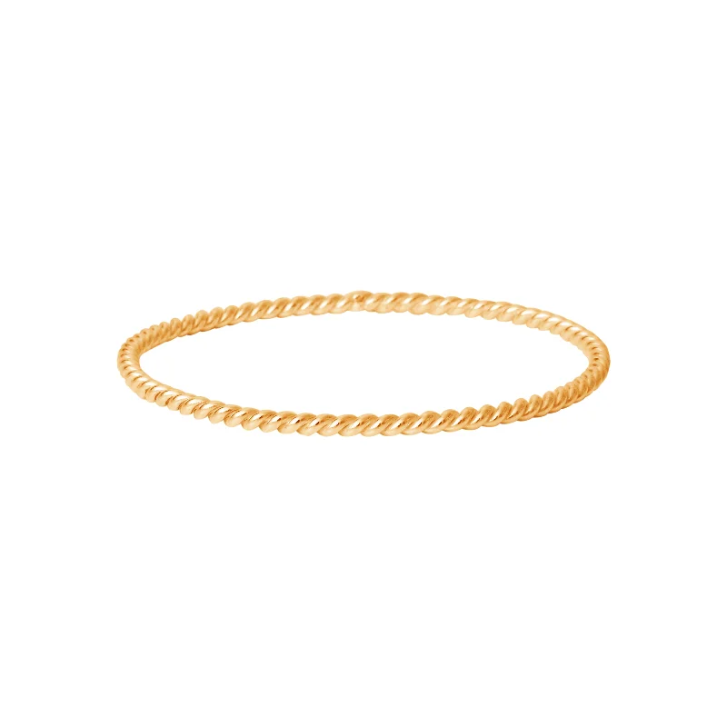 Stamped metal bangles-Gold-Plated Silver Twist Bracelet