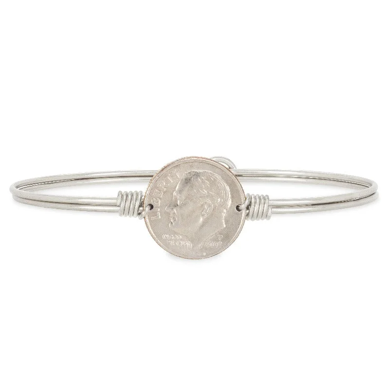 Ripple shape bangles-Divine Dime Bangle Bracelet