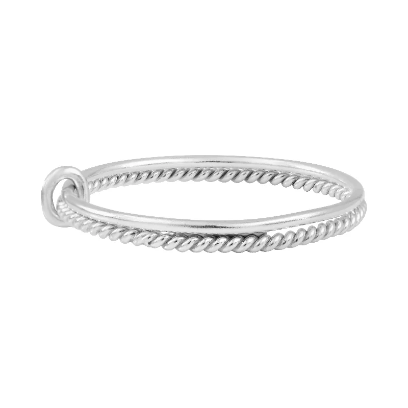 Faceted star bangles-Madalina Twist Silver Bracelet