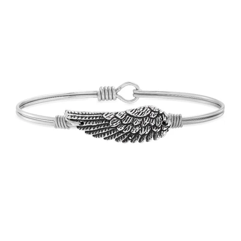 Bead row bangles-Angel Wing Bangle Bracelet