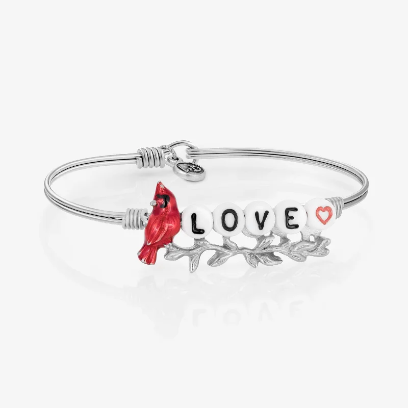 Woven strand bracelets-Cardinal Letter Bangle Bracelet