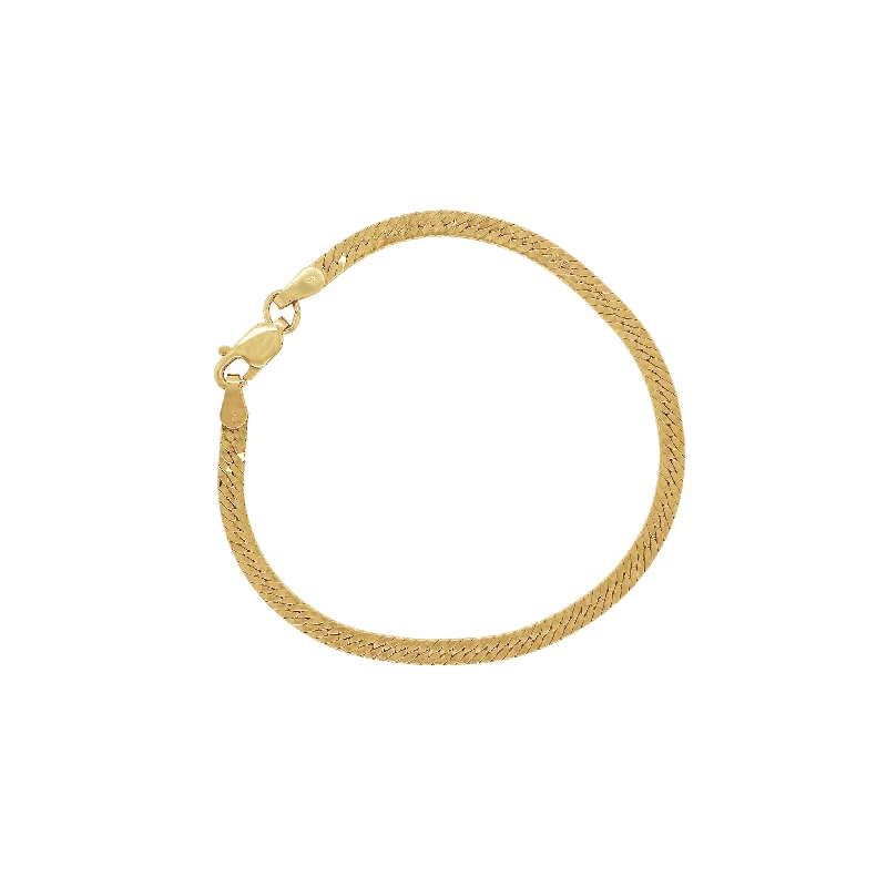 Thin rose bangles-3mm Herringbone Bracelet