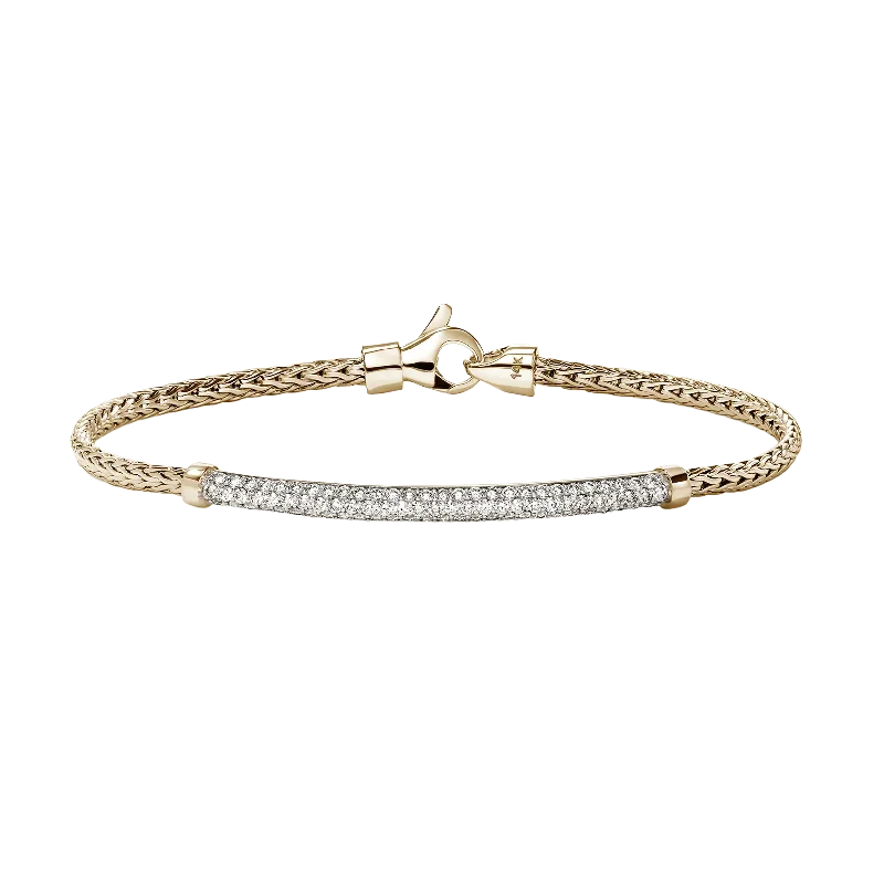 Unity charm bangles-John Hardy Essentials Yellow Gold Diamond Bar Bracelet