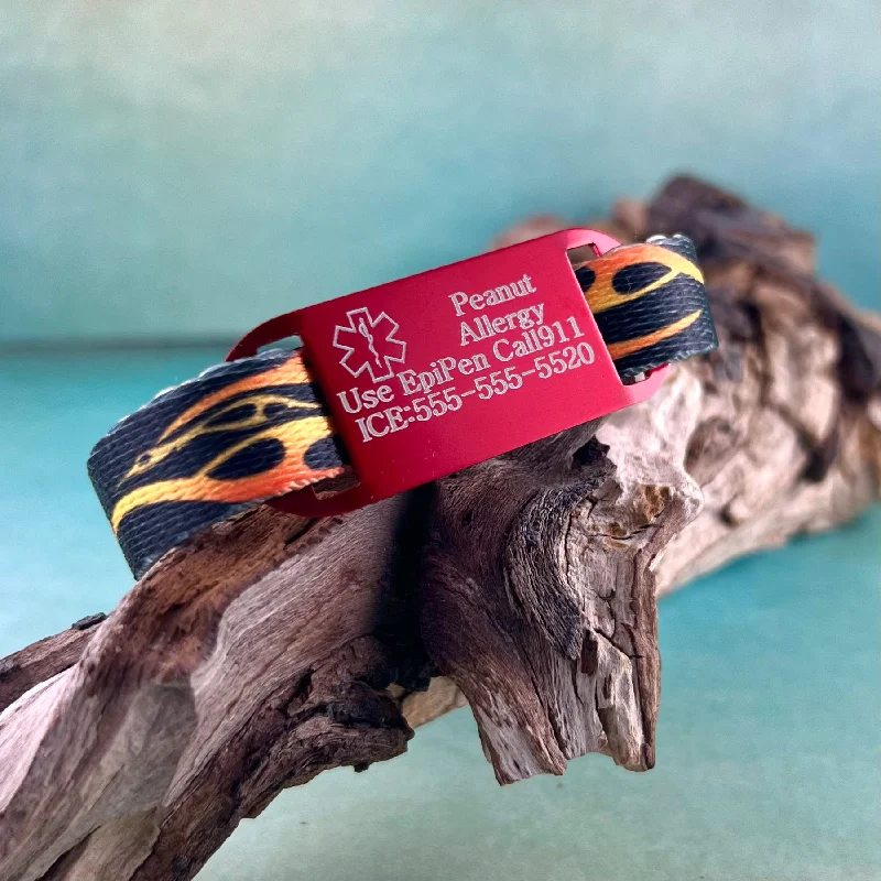 Funky bangles-Kids Medical Alert Bracelet ~ Fire