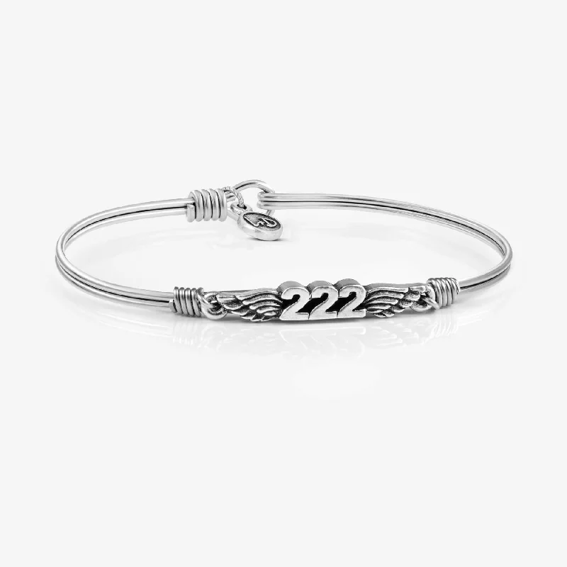 Petite wing bangles-222-ANGEL NUMBERS BANGLE BRACELET