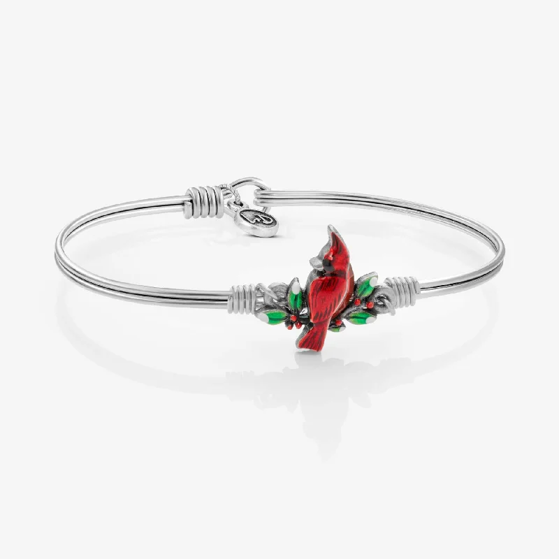 Circle design bangles-Always Near Red Cardinal Bangle Bracelet